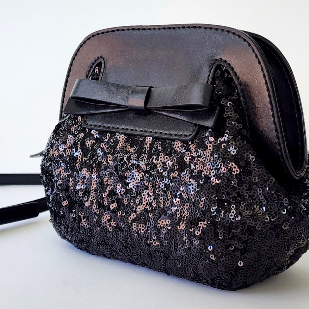 Kate Spade Black Small Scotty Riva Road Sequins Bag